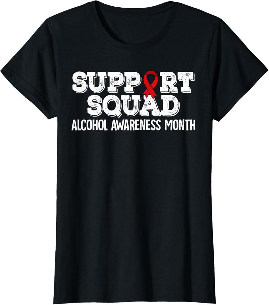 Support Squad Alcohol Awareness Month Vintage Colors Ladies  Crewneck T-Shirt Unisex T-Shirt XXXXL