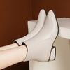 Dámské módní boty v britském stylu na jaro, podzim a zimu 2025, nové módní kotníkové boty nadměrné velikosti na silném podpatku