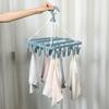 32 Clips Folding Clothes Hanger Dryer Windproof Pants Socks Underwear Plastic Drying Laundry Rack Home Household Accessory