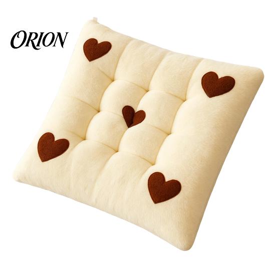 Comfortable Velvet Seat Mat Plush Warm Chair Cushion, Cute Cartoon Bear Floor 18" x Cushion for Dormitory Desk Non-slip Cozy Office Dining Ergonomic