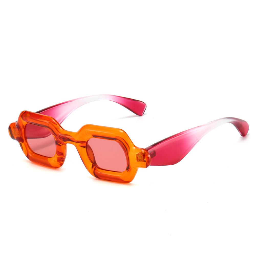 Unique Y2K Candy Color Small Square Women Sunglasses Fashion Brand Designer Unique Wide Legs Men Punk Gradient Shades UV400