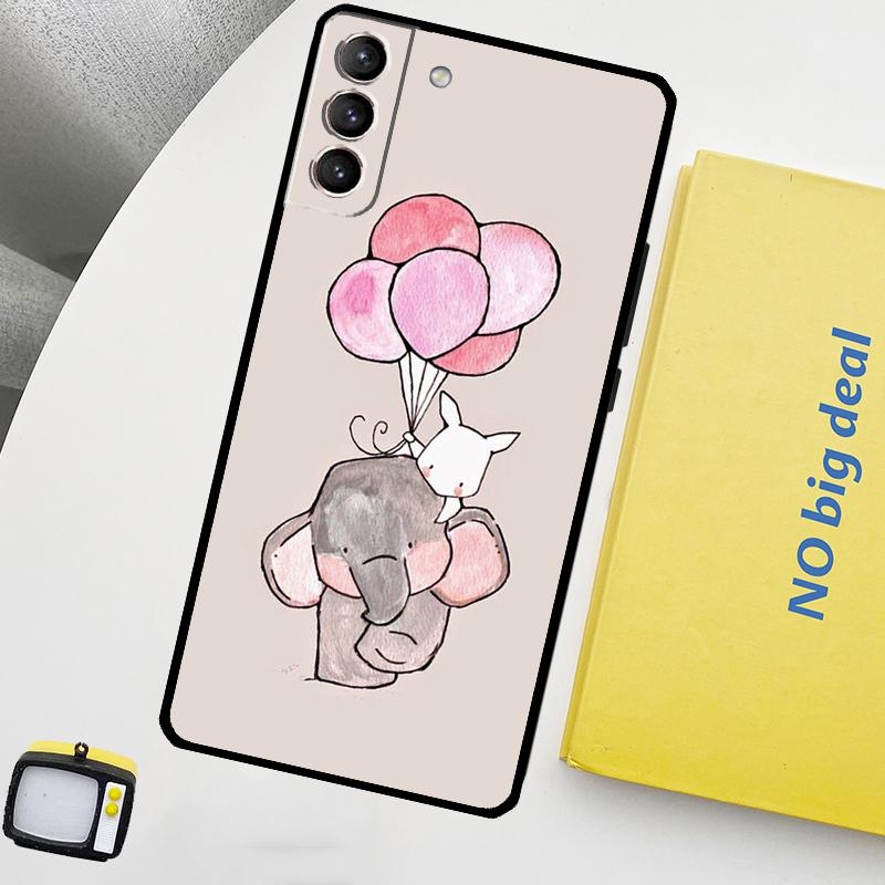 

Cute Elephant Phone Case For Samsung Galaxy S25 S26 Ultra S20 S21 S22 S23 Plus S10 S25 FE S24 Ultra Cover Galaxy S26
