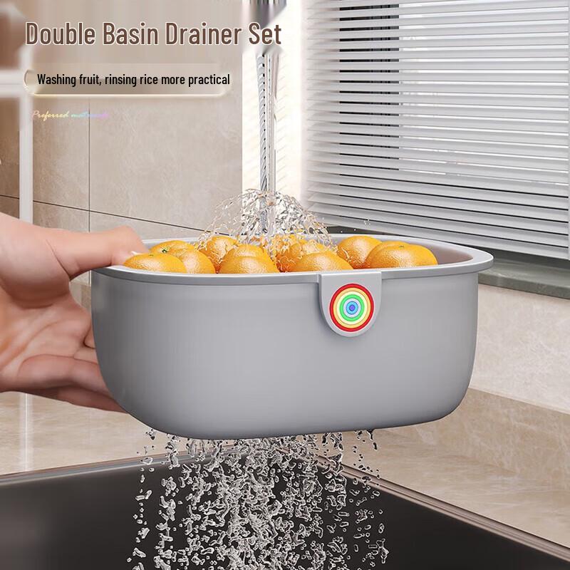 Jiabangshou Dubbellagers Snäck- & Fruktdräneringsfat