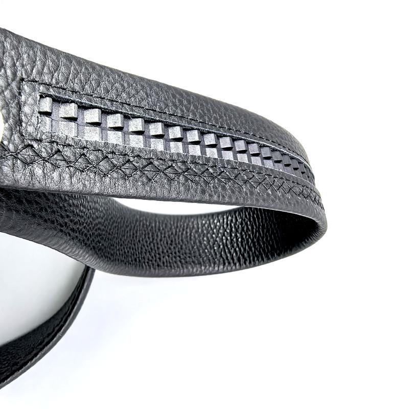 Herren Automatik Business-Gürtel aus Rindsleder (Vollnarbenleder) mit modischer Schnalle