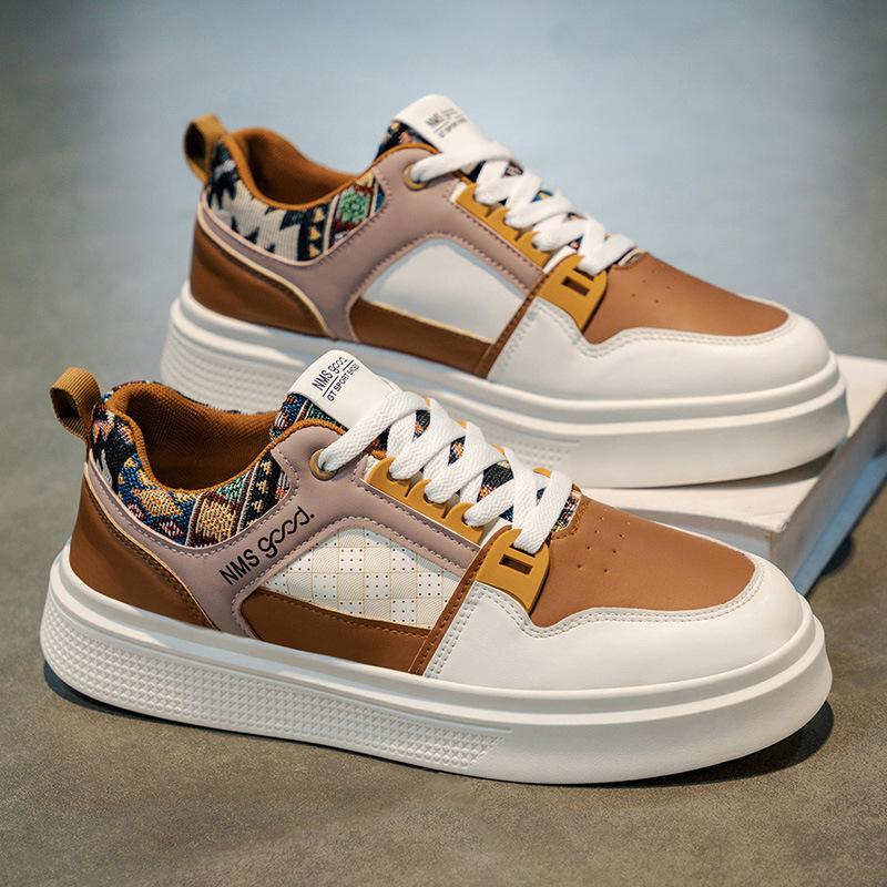 

Autumn men s shoes new breathable little white shoes men s student niche leather surface casual sports board shoes dad trendy shoes 44