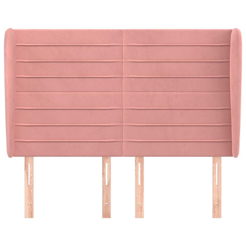 Headboard with Ears Pink 147 X 23 X 118 128 Cm Velvet
