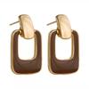Autumn Winter New Brown Earrings Vintage Matte Drop Earrings for Women Metal Fashion Statement Dangle Earring Trend Jewelry