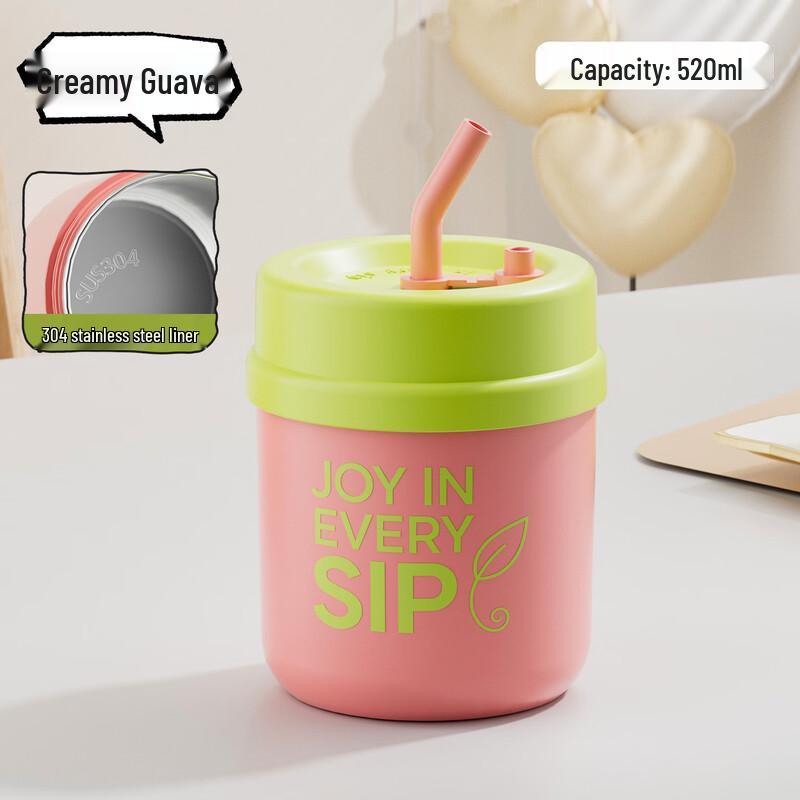 OLOEYY Insulated Stainless Steel Straw Mug