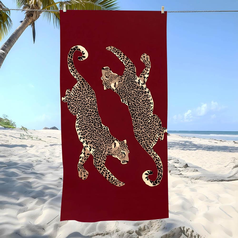 Cheetah Print Towel Beach Towel Oversized Super Absorbent Soft Swim BeachTowels for Men, Women
