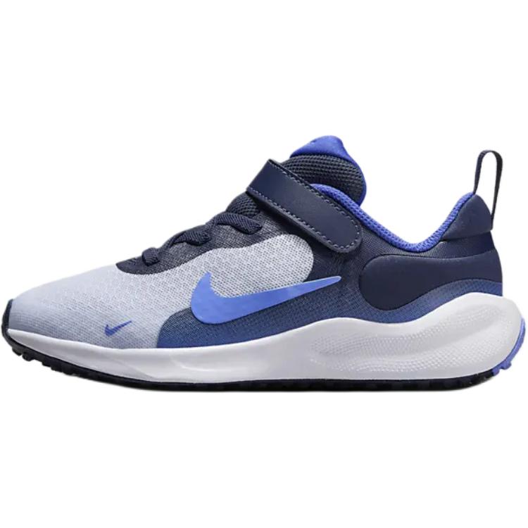 Nike Revolution 7 PS Football Grey Thunder Blue Kids Sneakers Astronomy-Blue Royal-Pulse FB7690-007