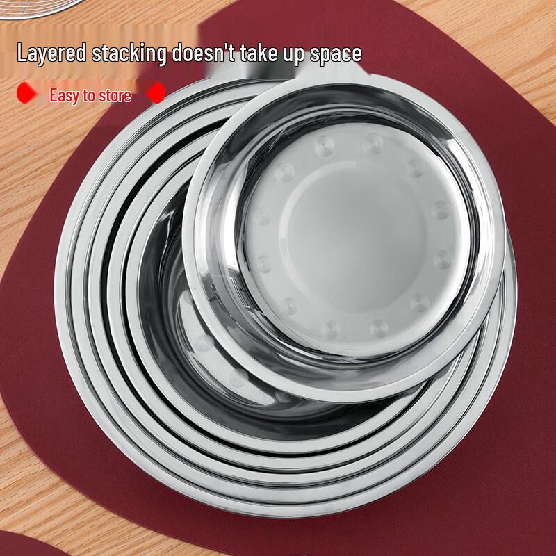 Camellia Stainless Steel Round Plates