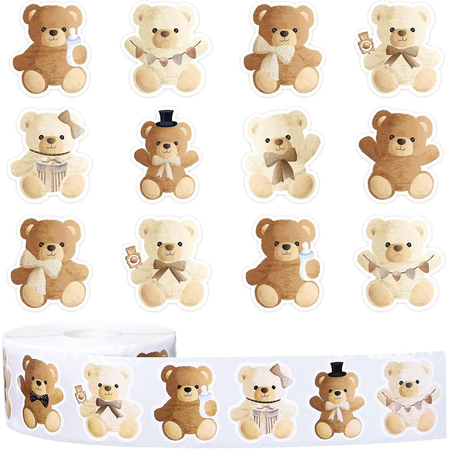100-500pcs Cartoon Bear Animals Stickers Reward Stickers Decoration Gift Box Crafts Sticker Label Stationery
