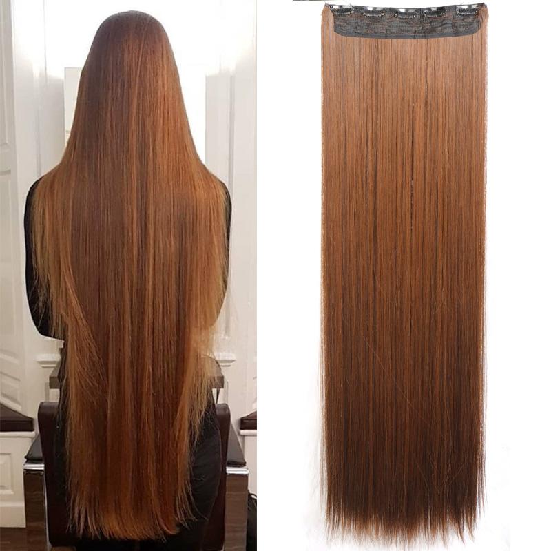 

LUPU 100СМ Длинные Прямые Накладные Волосы на 5 Заколках Термостойкие Синтетические Шиньоны Черные Коричневые Натуральные Искусственные Волосы для Женщин 100CM