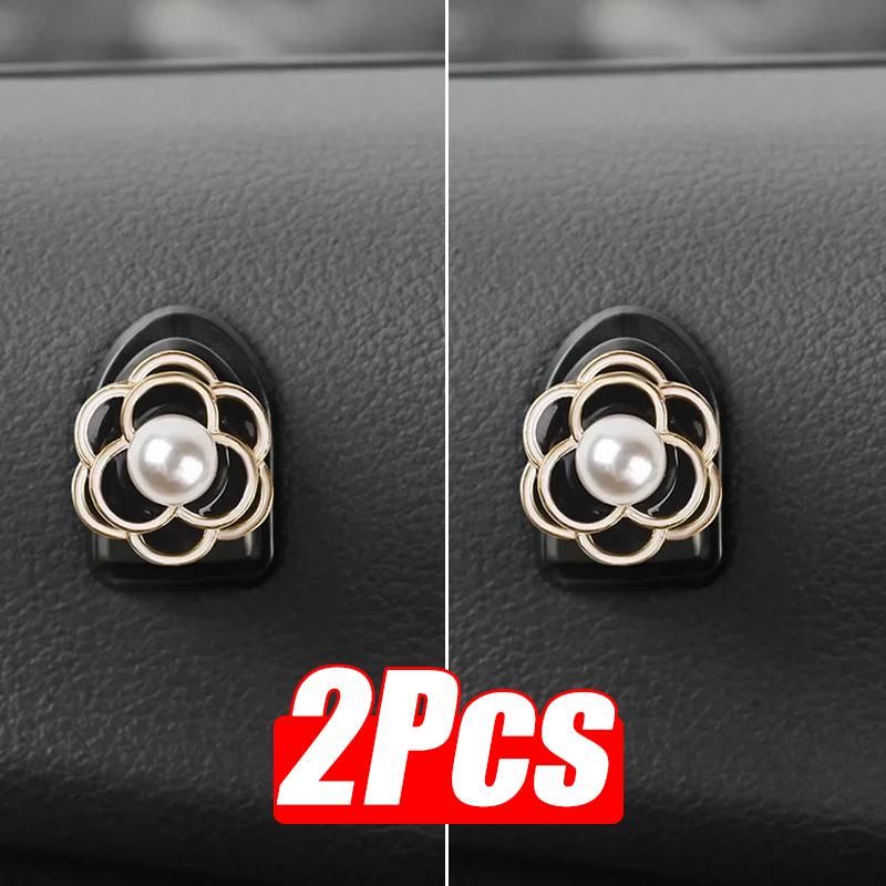 1/2 Stück Kreativer Bär Blume Mini Autohaken Sitzlehnenhalter für Schlüssel Aufhänger Auto Aufbewahrungsorganizer Auto Innenraumzubehör