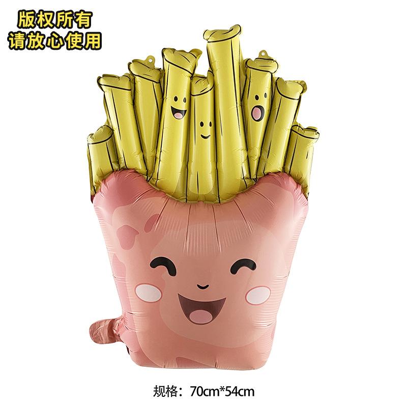 Chocolate Donut Balloon Birthday Burger Fries Pizza Balloon Hot Dog Party Aluminum Film Balloon Decoration