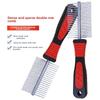 Pet Grooming Comb Double-sided Stainless Steel Row Comb Set, Pet Dog Grooming Double-row Comb