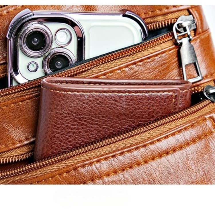 Damen weiche Lederschulter-Crossbody-Tasche Münzbörse