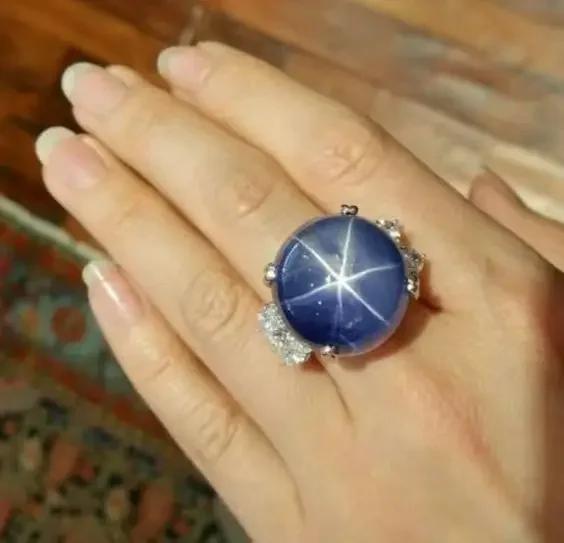 New blue starlight stone ring for Stars in the night sky