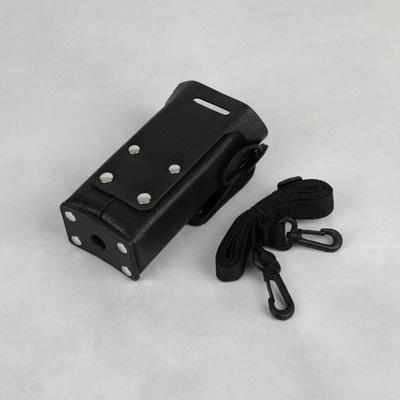 Walkie Talkie Leather Sleeve Shoulder Strap Case Compatible With Two Way Radios Durable Cover Holder for Outdoor Hiking Use
