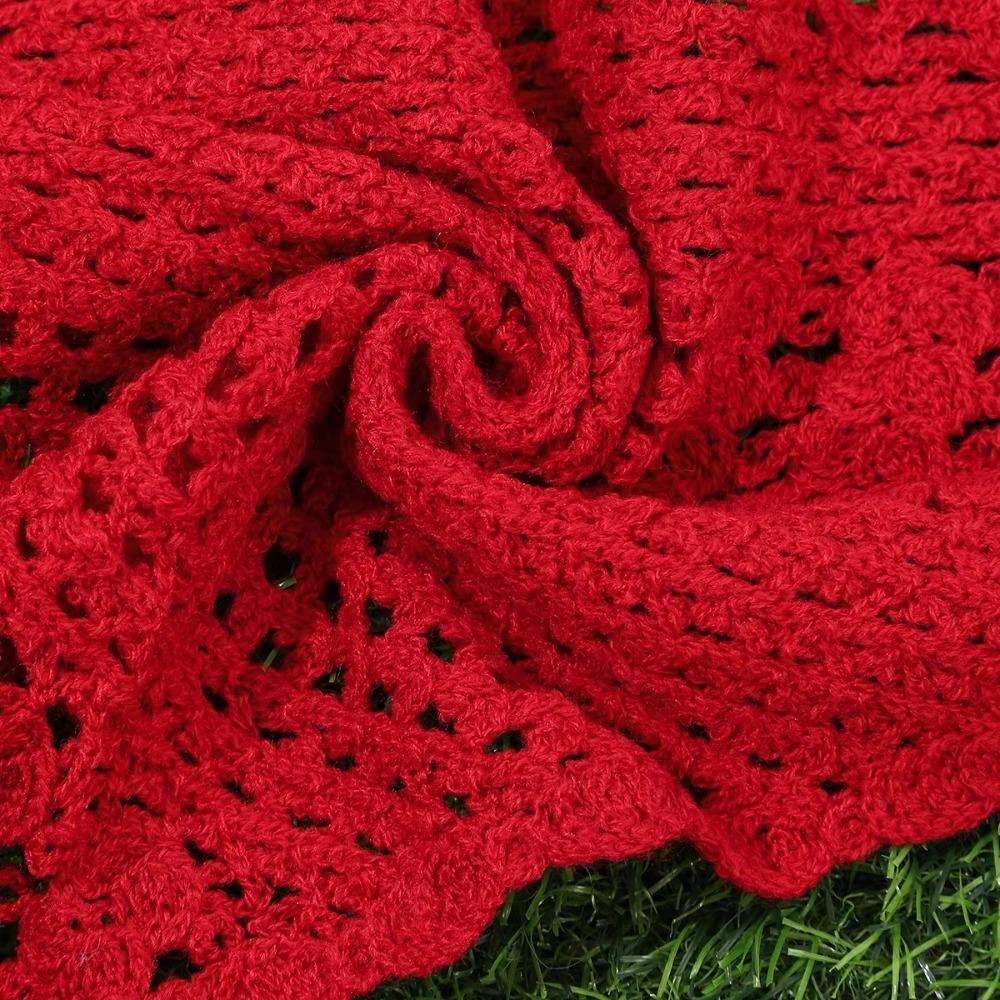 Hollow Out Knitted Headband Soft Hair Scarf Fashion Triangle Headscarf Bandana  Women
