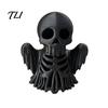 3D Printed Skull Sculpture Cthulhu Statue, Gothic Hollow Skeleton Decor, Matte Black Dark Theme Home Decor Horror Figurine for Bedroom Office