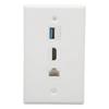 HD Multimedia Interface Wall Plate Solder Free CAT6 USB3.0 HD Multimedia Interface 3 Port Wall Plate Outlet
