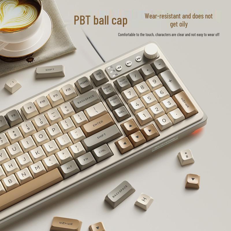 Women's Wireless Bluetooth Mechanical Keyboard & Mouse Set with Brown Switch Feel for Office and Gaming