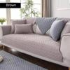 Cotton Sofa Cover Solid Color Non-slip L Shaped Slipcover Protect Pet Dog Cushion Mat Anti-dirty Sofa Cover for 1-4 Seats Sofa