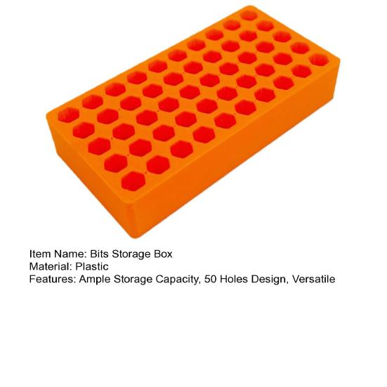 50 Holes Bits Storage Box Screwdriver Bit Organizer Hex Impact Drill Bits Attachment Organizer Plastic Compact Portable Case