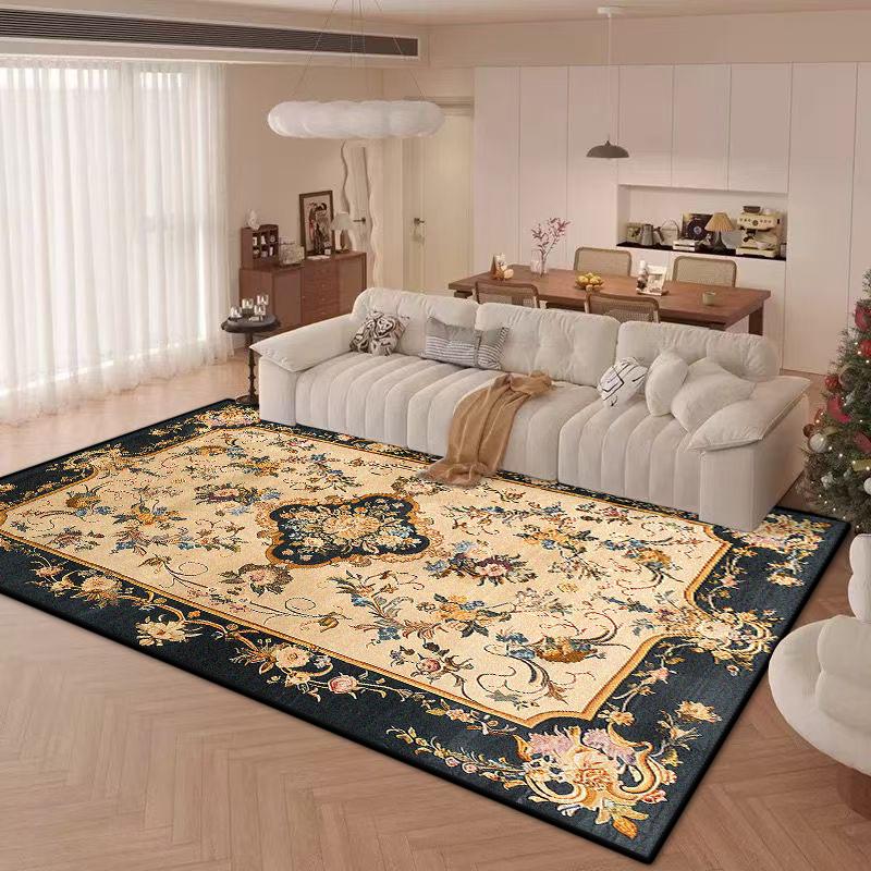 Luxury Big Size Decorative Rug for Living Room Floral Design Cute Girl Room Decor Carpet Soft Non-slip Mat for Kids Washable