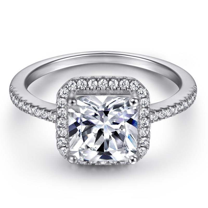 

Bague Ringen 3ct квадратное цветное кольцо из моссана, обручальное кольцо из стерлингового серебра 925 пробы, оптовая продажа для женщин, ювелирные изделия 3ct No.9 белый