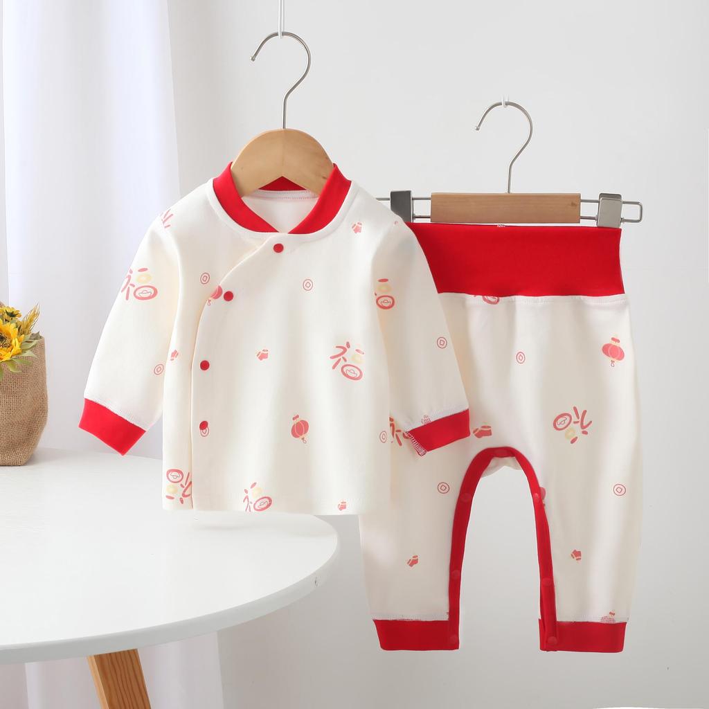 Neugeborenen Reiner Baumwolle Herbst & Frühling Hochtailliert Bauchschutz Outfit