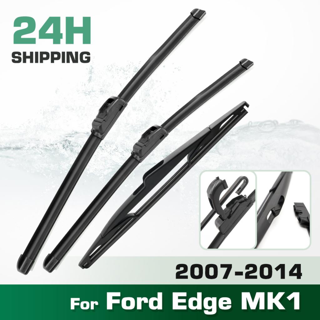For Ford Edge MK1 2007-2014 2008 2009 2010 2011 Wiper Front & Rear Wiper Blades Windshield Windscreen Window Brushes 26"+20"+14