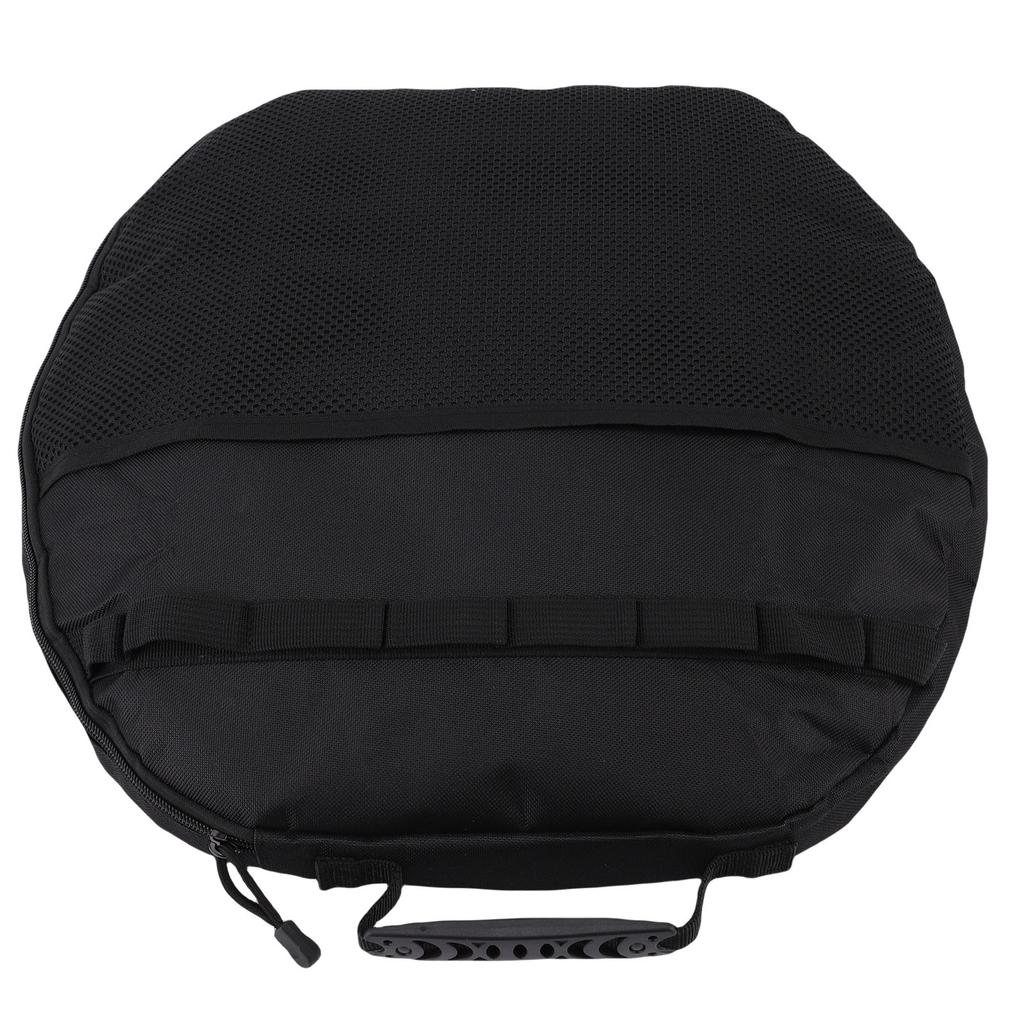 Grill Pan Storage Bag Oxford Cloth Portable Round BBQ Griddle Storage Pouch Camping Skillet Bag with Handle for Outdoor Cooking Picnic