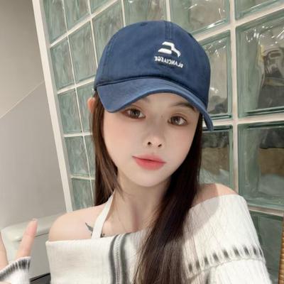 Hat Female Spring Summer Big Head Circumference Baseball Cap Couple Shade Versatile Embroidery Letter Cap Tide