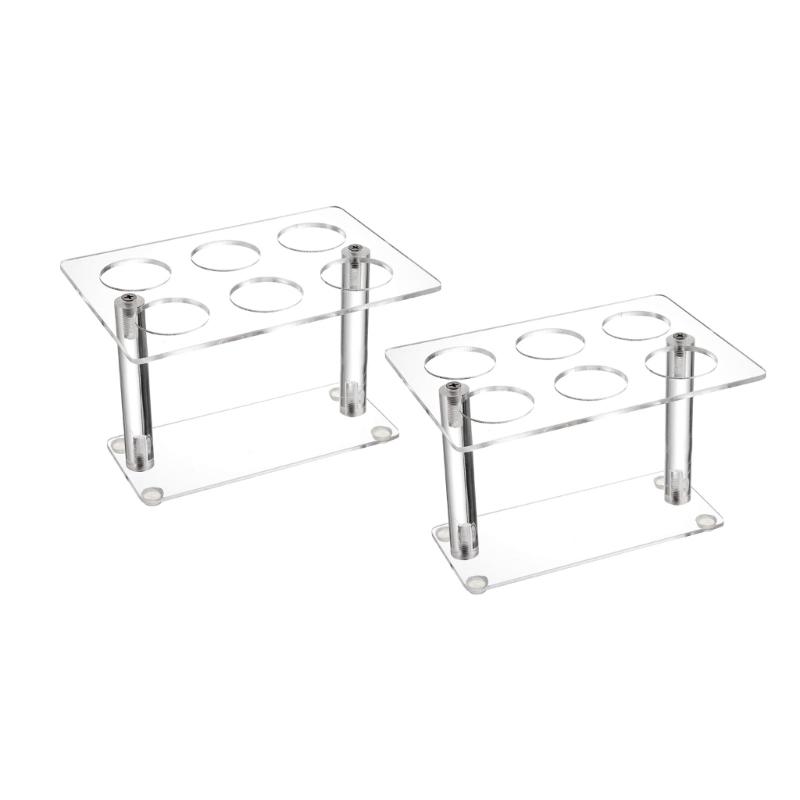 Clear Double Layer Display Organizers for Party Buffets 6 Hole Dessert Stands 2 Pieces Included