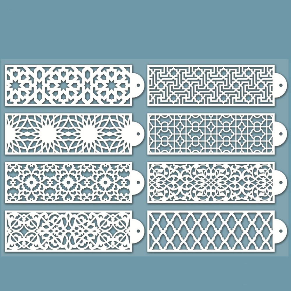 

Decorating Lace Bakeware Cake Border Stencils Pastry Tools Set Of 8 Cake Stencil For Baking Enthusiasts Wedding Cake Designs