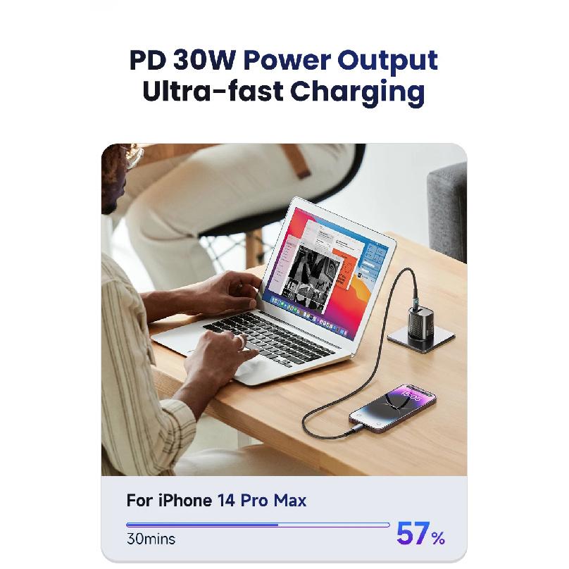 Toocki GaN USB C Charger for Travel 30W Portable USB Fast Charging Quick Charge Type C Charger for iPhone Xiaomi POCO UK/KR Plug