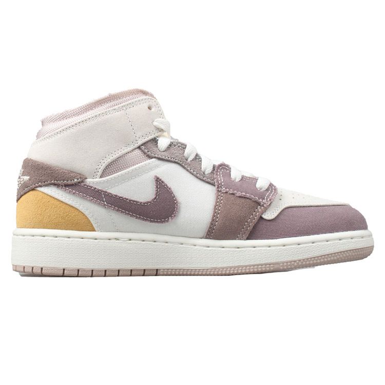 Air Jordan 1 Mid SE Craft GS Inside Out - Tênis Infantil Taupe Haze Marrom Sail Fossil-Stone DZ4466-102