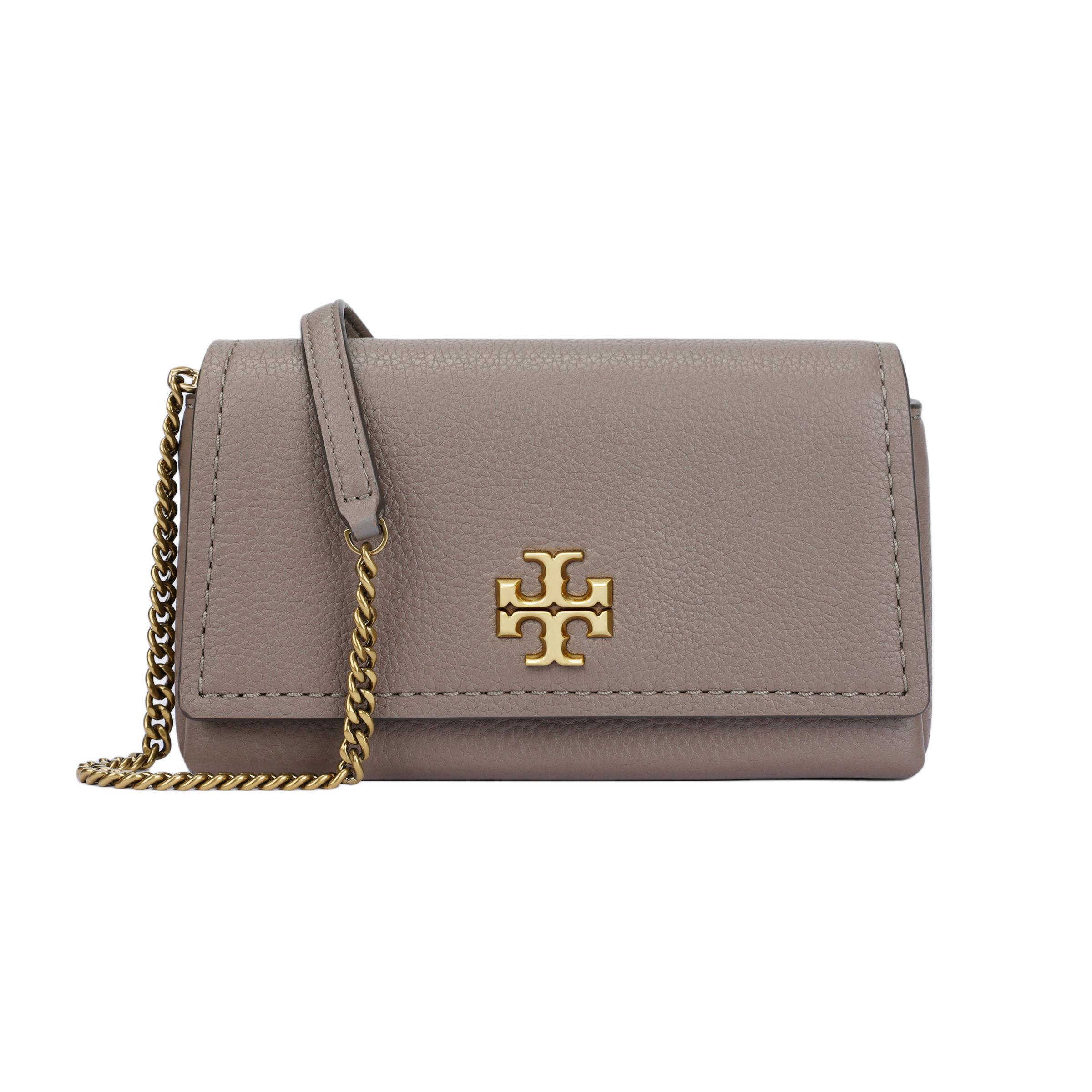 

Tory Burch Solid Color Magnetic Buckle Flap Closure Mini Shoulder Crossbody Bag Women bags Silver-Maple 144495-963 Basic Set (Bag+Dust Bag)