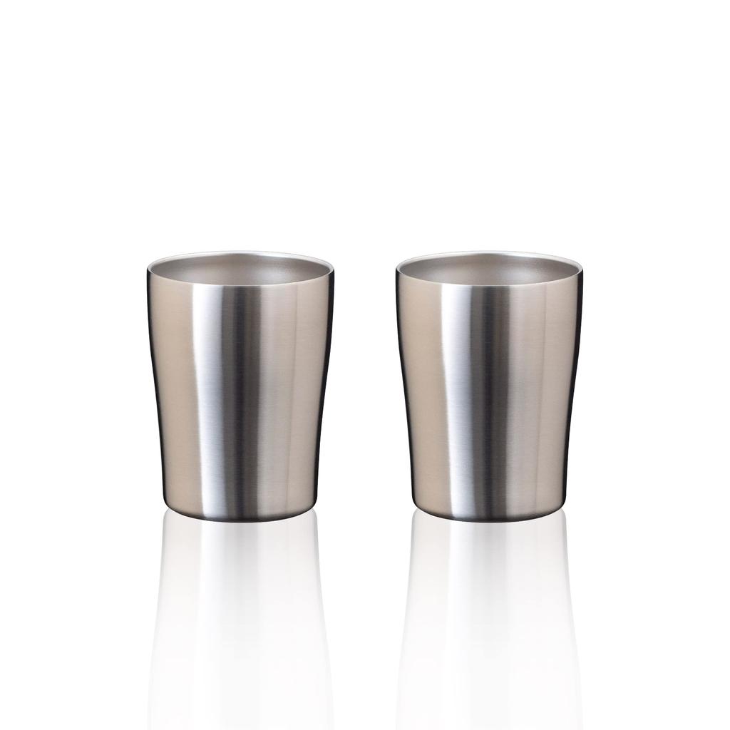 Atlas Pair of 250ml Stainless Steel Tumblers with Vacuum Insulation and Smooth Perfect for and Other Drinks ASTN-250MT2P Mouth, Beer, Highballs,