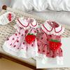 Easy Wear Strawberry Pet Dress Dog Photo Shoot Outfit Cats Princesses Dress for Everyday Use