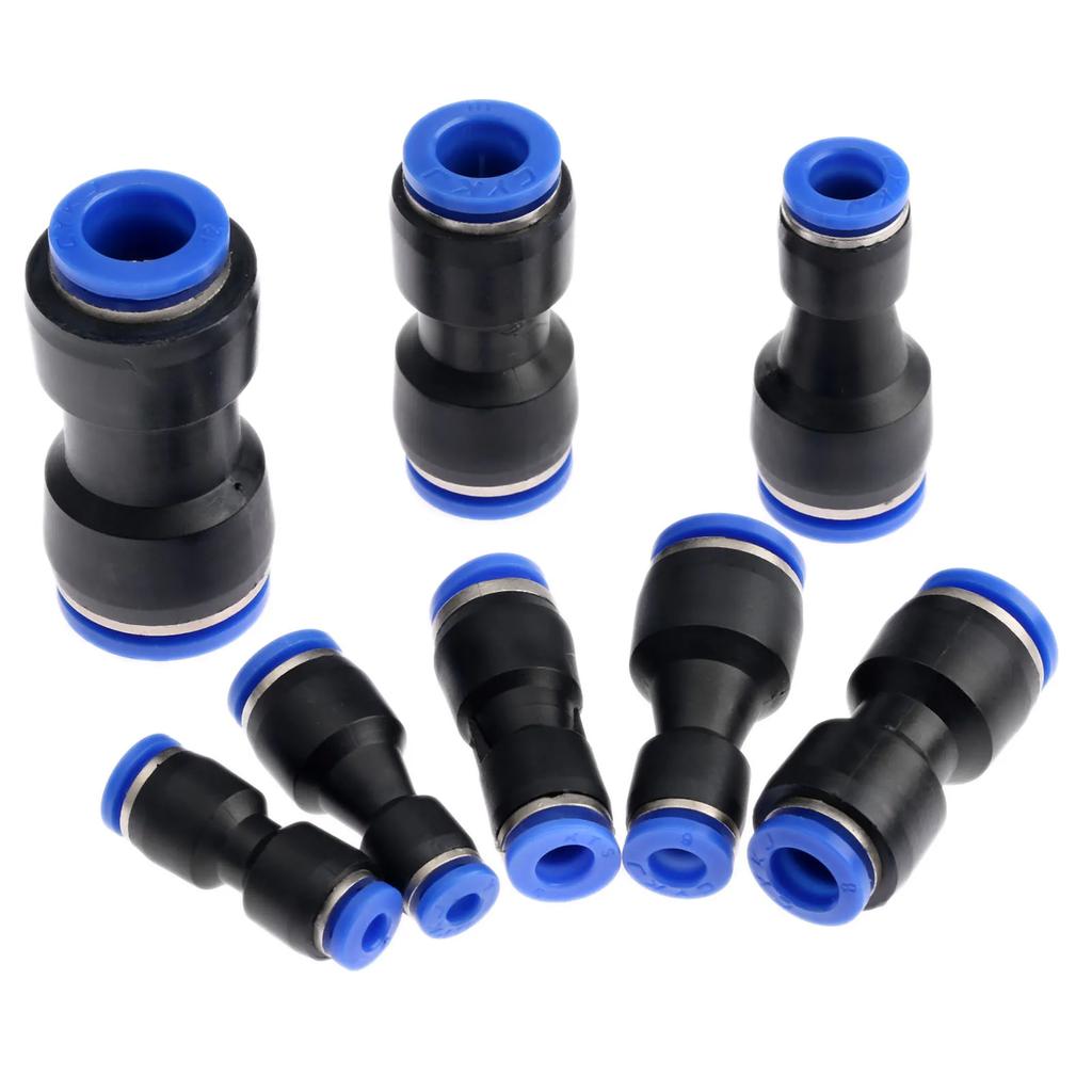 1Pc Plastic Pneumatic Fittings Push in Straight Reducer Connectors Water Hose Quick Connect for Air/Vacuum Water Hose 2 Ways