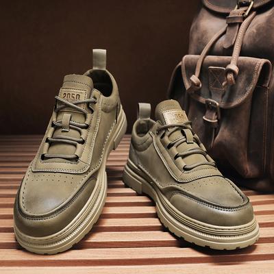 Fashion 2024 Autumn New Men's Workwear Shoes Fashion Thick Sole Shoes Street Fashion Oxford Shoes Men's Genuine Leather Casual Shoes