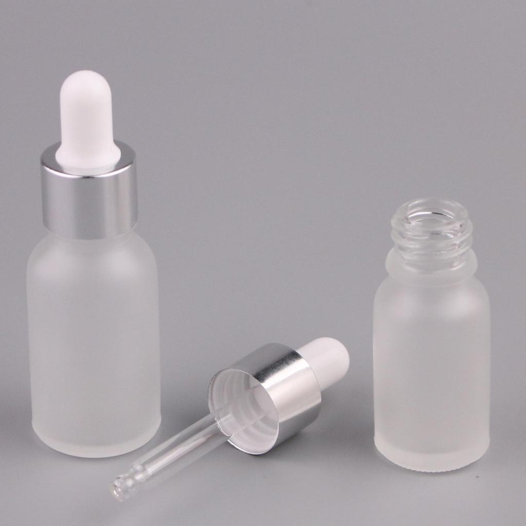 10ml Frosted Glass Essential Oil Bottle with White Dropper - Travel Size