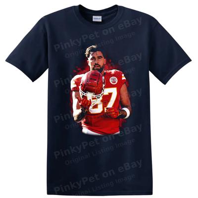 Travis Kelce T Shirt Kansas City Football Player Helmet Pose Tee