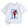 Kids Boys Girls Crew Neck Short Sleeve 100% Cotton T-Shirt, Football Stars Print Casual Soft Tees for Boys Girls Daily Wear Sport Tops for Children