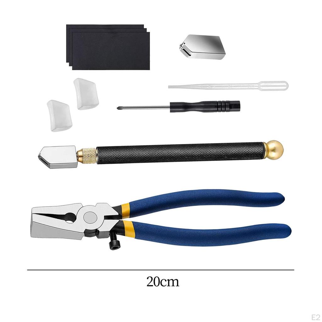 10 Pieces Heavy Duty Glass Cutting Tool Kit Screwdriver for Breaking Mosaics