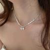 Y2K Elegante Schleife Perlenanhänger Halskette Süß Cool Choker Einfache Schlüsselbein Kette Verstellbar Niedlicher Schmuck für Damen Mädchen Geschenke