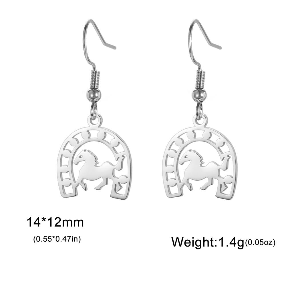 

My Shape Horseshoe Drop Earrings for Women Girls Stainless Steel Animal Horse Dangle Earring Jewelry Horse Lover Kids Lucky Gift